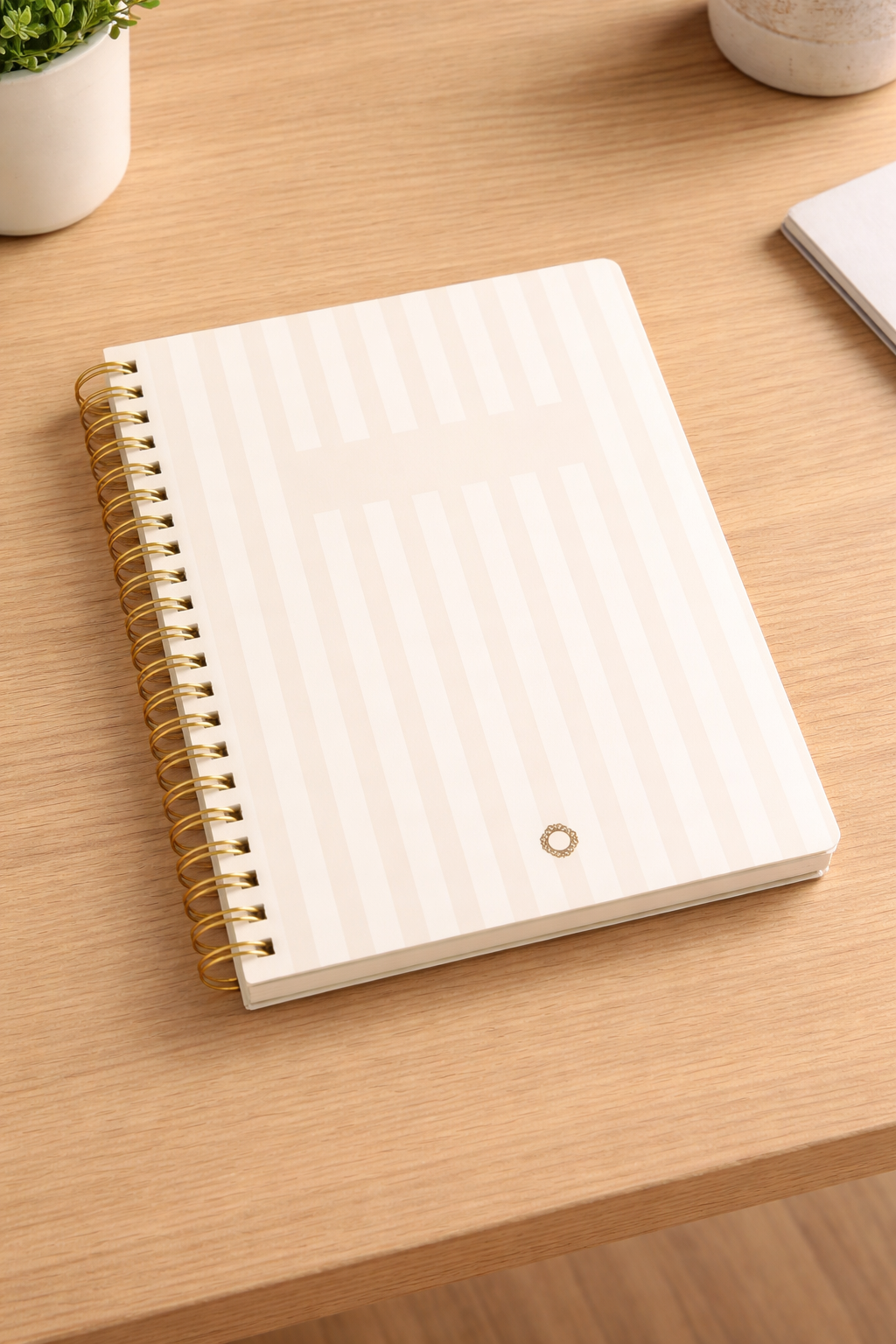 Pink striped notebook - A5 - Spiral bound - Maison Paon Collection