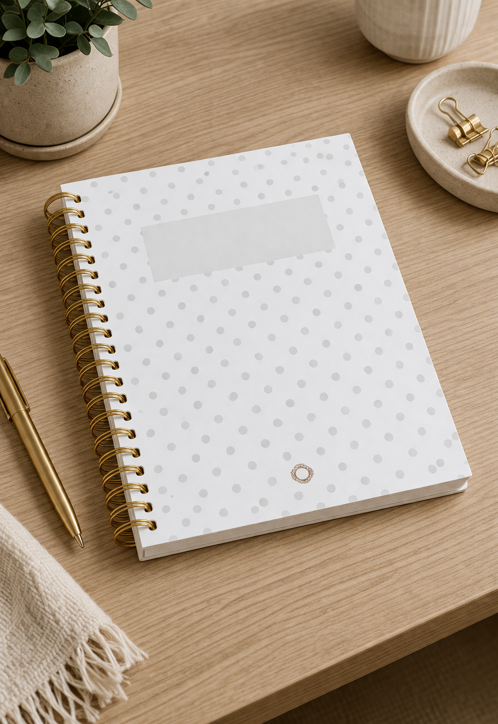 Gray Dots Notebook - A5 - Spiral - Maison Paon Collection