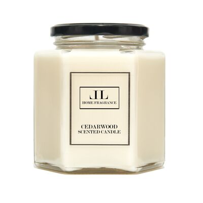 Cedarwood Essential Oil Scented Candle, Natural Vegan Masculine Fragrance