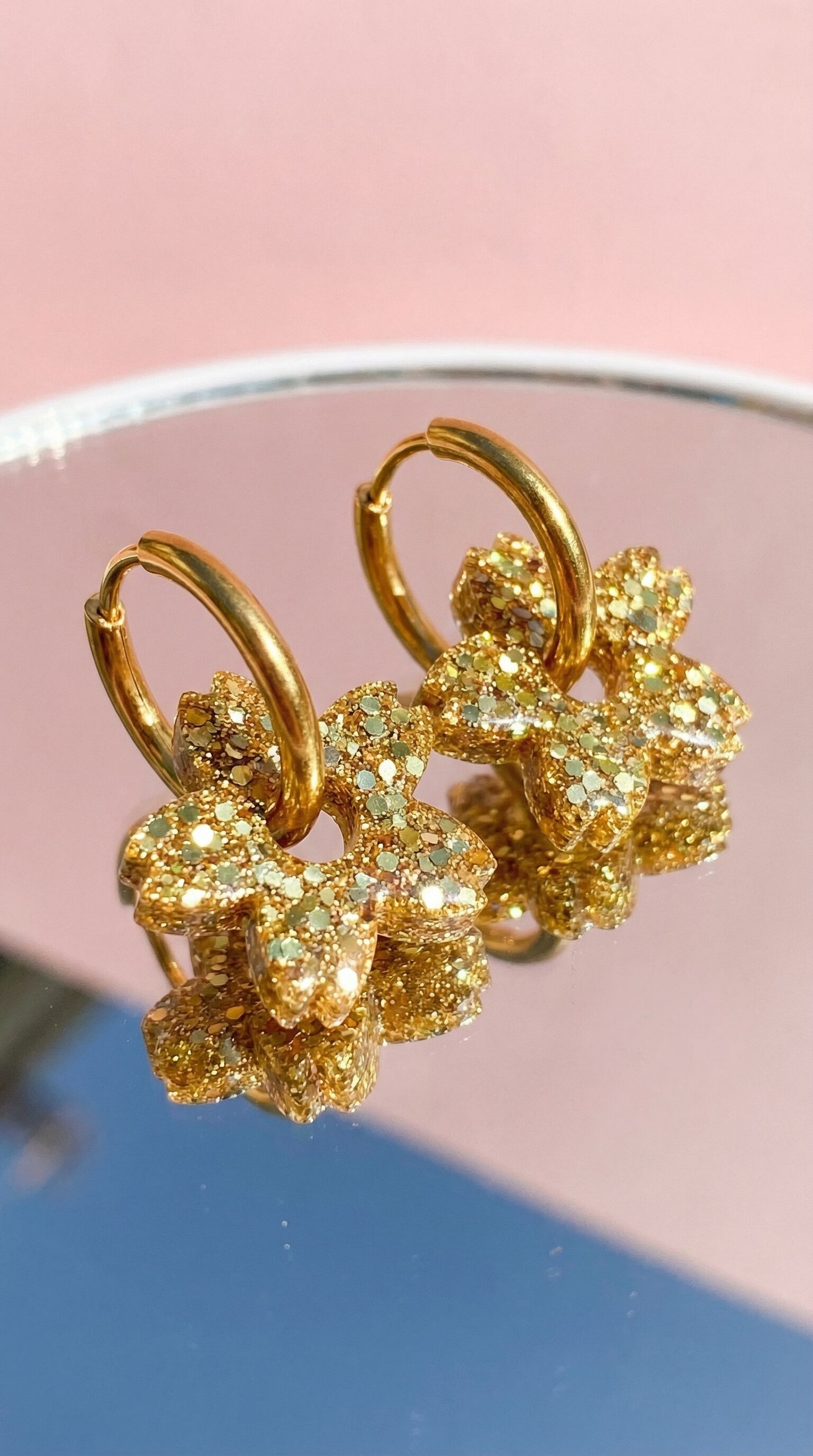Boucles d'Oreilles Créoles Tiaré Or