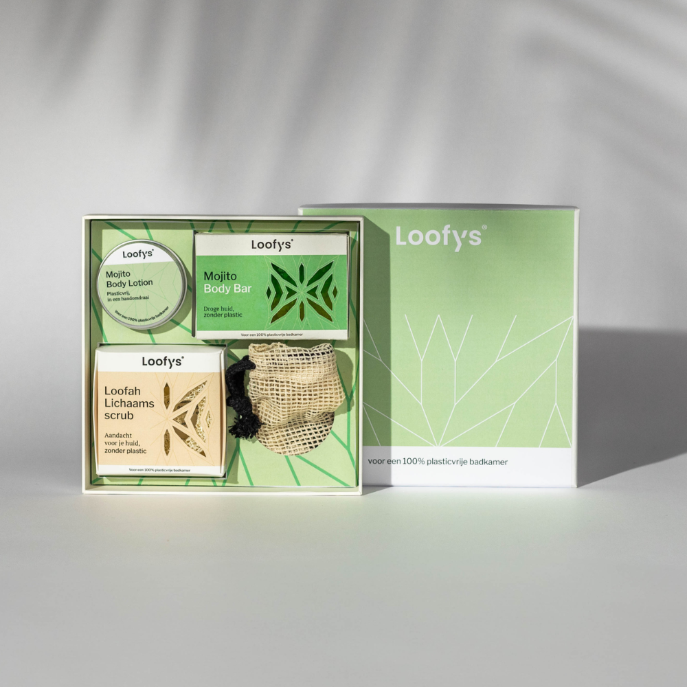 Cofanetto regalo Loofys per la cura del corpo sostenibile - 100% naturale, vegano, cruelty-free e senza plastica