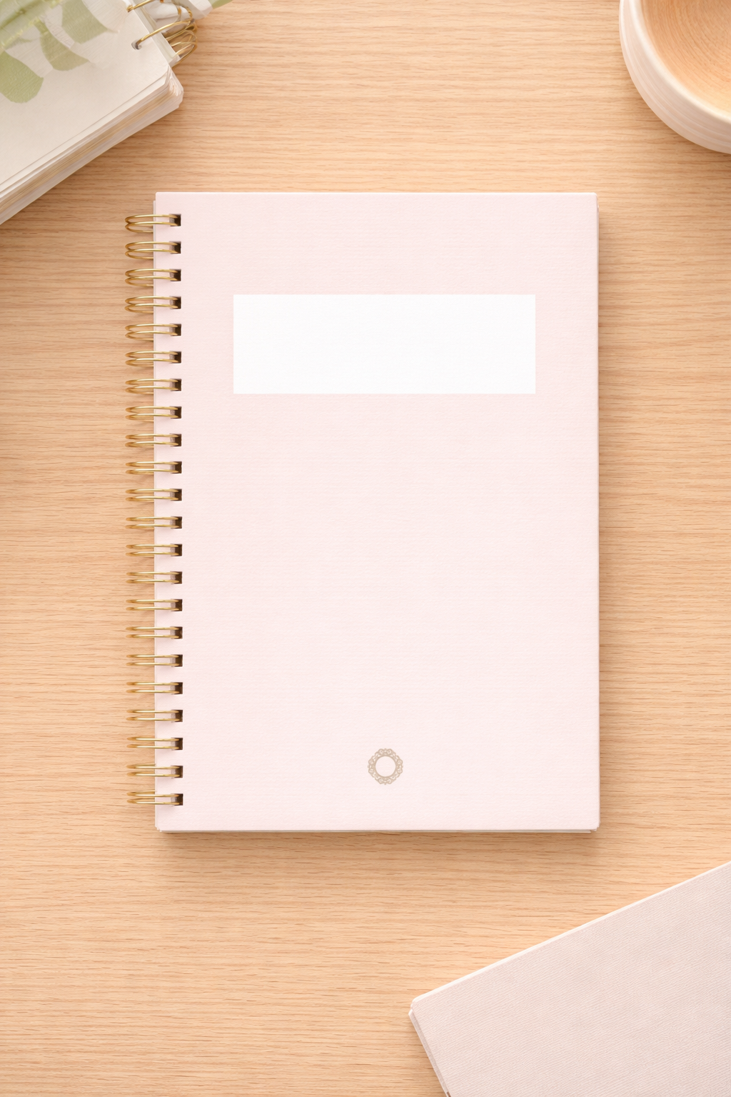 Plain Pink Laid Notebook - A5 - Spiral - Maison Paon Collection