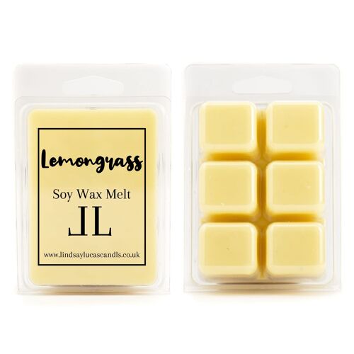 Scented Soy Wax Melt Snap Bar In LEMONGRASS Scent - Made With Essential Oils
