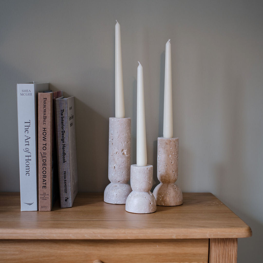 Keekle Travertine Candlestick