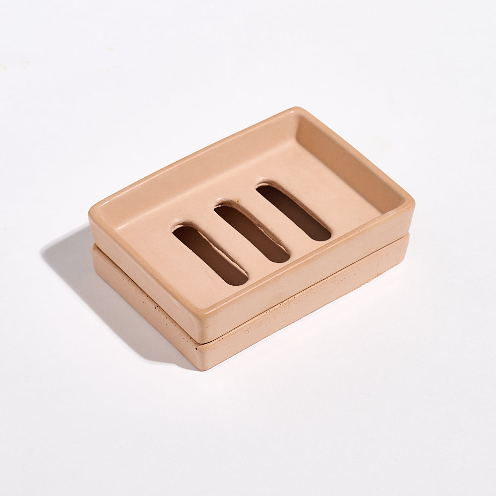 Old Terracotta | Jesmonite Soap Dish With Tray