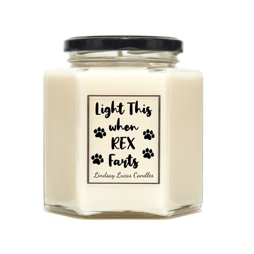 CUSTOM Dog Fart Funny Scented Candle Gift. Personalised Dog Lover Gift