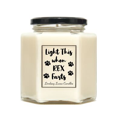 CUSTOM Hundefurz lustiges Duftkerzen-Geschenk. Personalisiertes Geschenk für Hundeliebhaber
