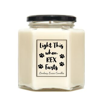 Cadeau de bougie parfumée drôle de pet de chien CUSTOM. Cadeau personnalisé pour amoureux des chiens 1