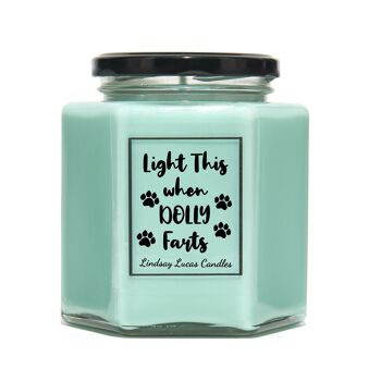 Cadeau de bougie parfumée drôle de pet de chien CUSTOM. Cadeau personnalisé pour amoureux des chiens 3