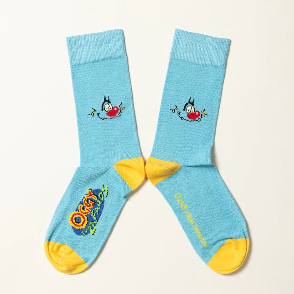 Oggy and the Cockroaches Socks - Aqua Blue
