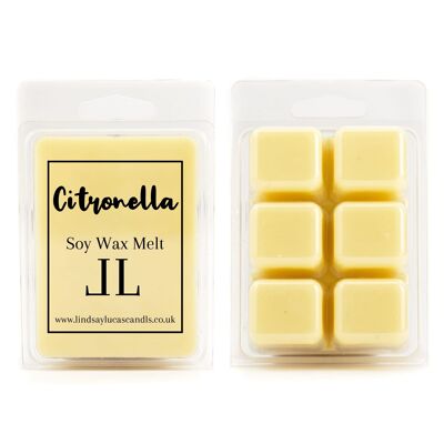 Fondants de cire à l'huile essentielle de citronnelle, tartes à la cire de citronnelle, fondants de cire naturelle, insectifuge, parfum de citronnelle, fondants de cire de soja