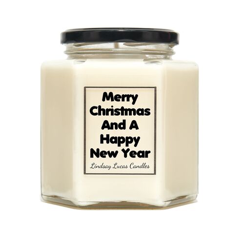 Merry Christmas And  Happy New Year Strong Vegan Scented Candle Gift