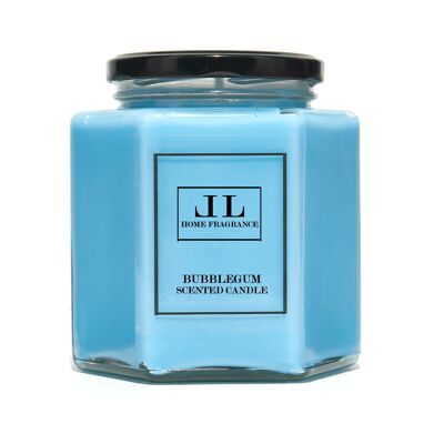 Bougie de soja parfumée Bubblegum, bougies bleues sucrées et fruitées