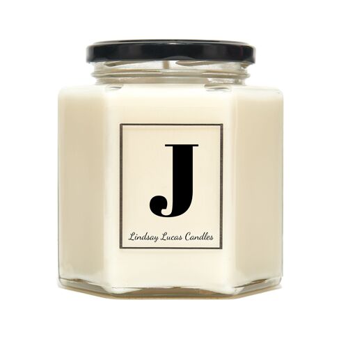 Letter J Alphabet Scented Candle