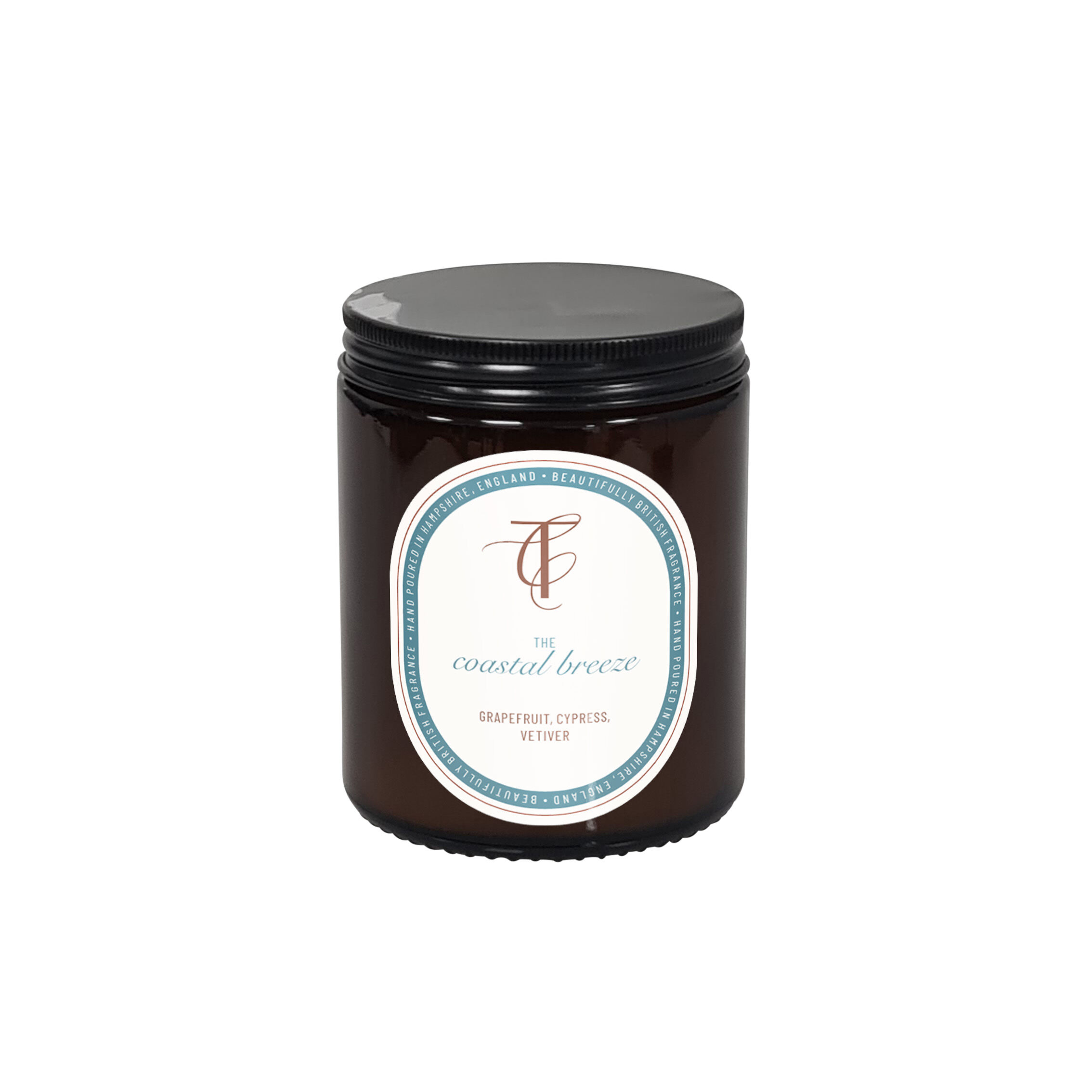 COAST & COUNTRY-The Coastal Breeze 150g Amber Glass Soy Wax Candle