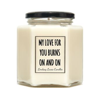 Mon amour pour vous brûle sur et sur bougie parfumée, cadeau pour petite amie/petit ami/femme/mari 1