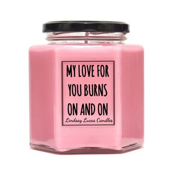 Mon amour pour vous brûle sur et sur bougie parfumée, cadeau pour petite amie/petit ami/femme/mari 3