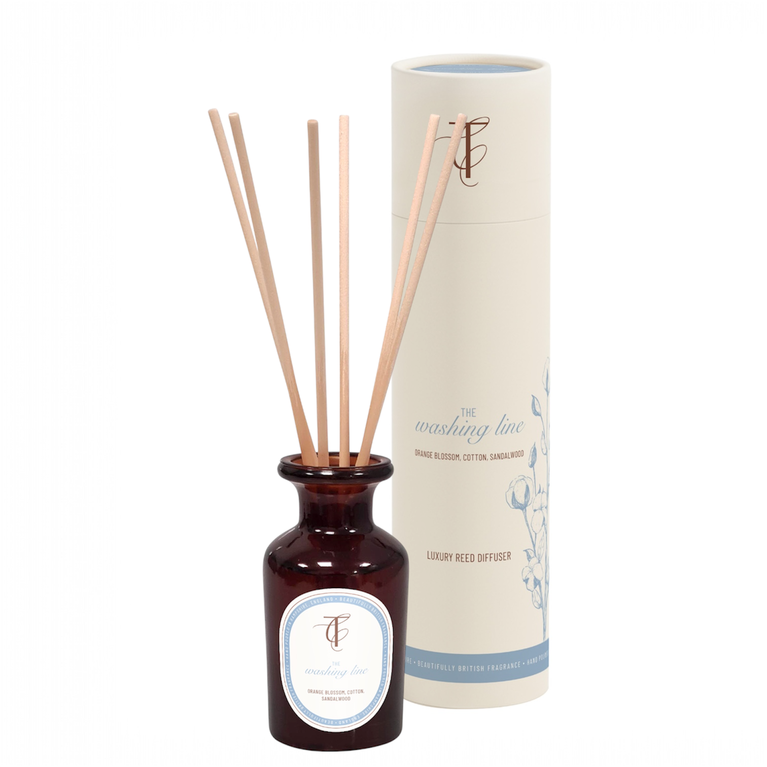 COAST & COUNTRY-The Washing Line 100ml Amber Glass Reed Diffuser