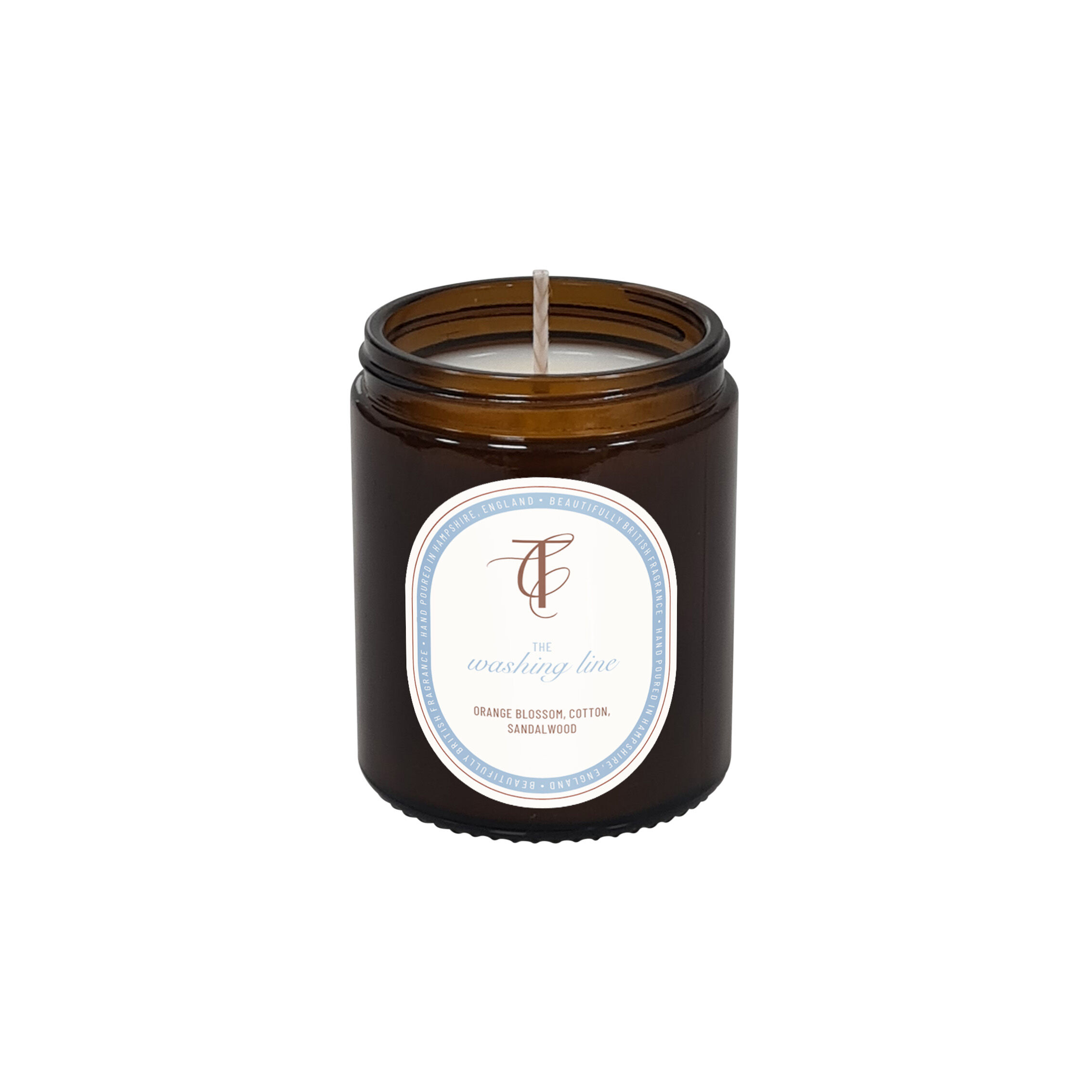 COAST & COUNTRY-The Washing Line 150g Amber Glass Soy Wax Candle