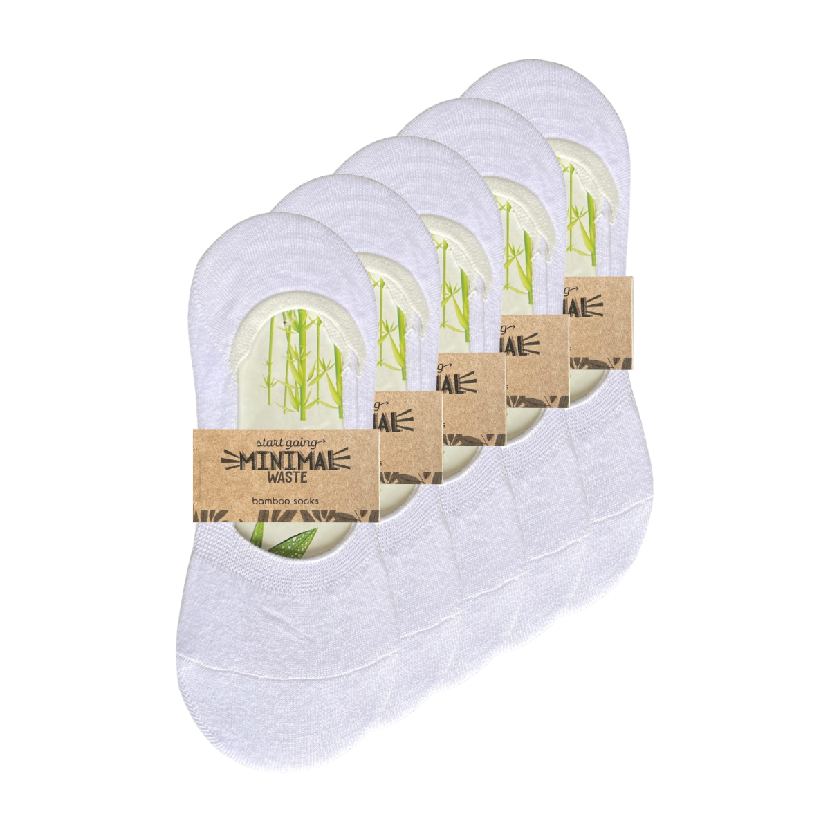Green-Goose Bambus-Damensocken – 5 Paar – 85 % Bambus – Weiß – Größe 35–39