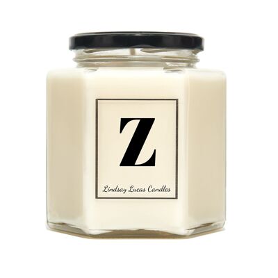 Letter Z Alphabet Scented Candle, Word Candle