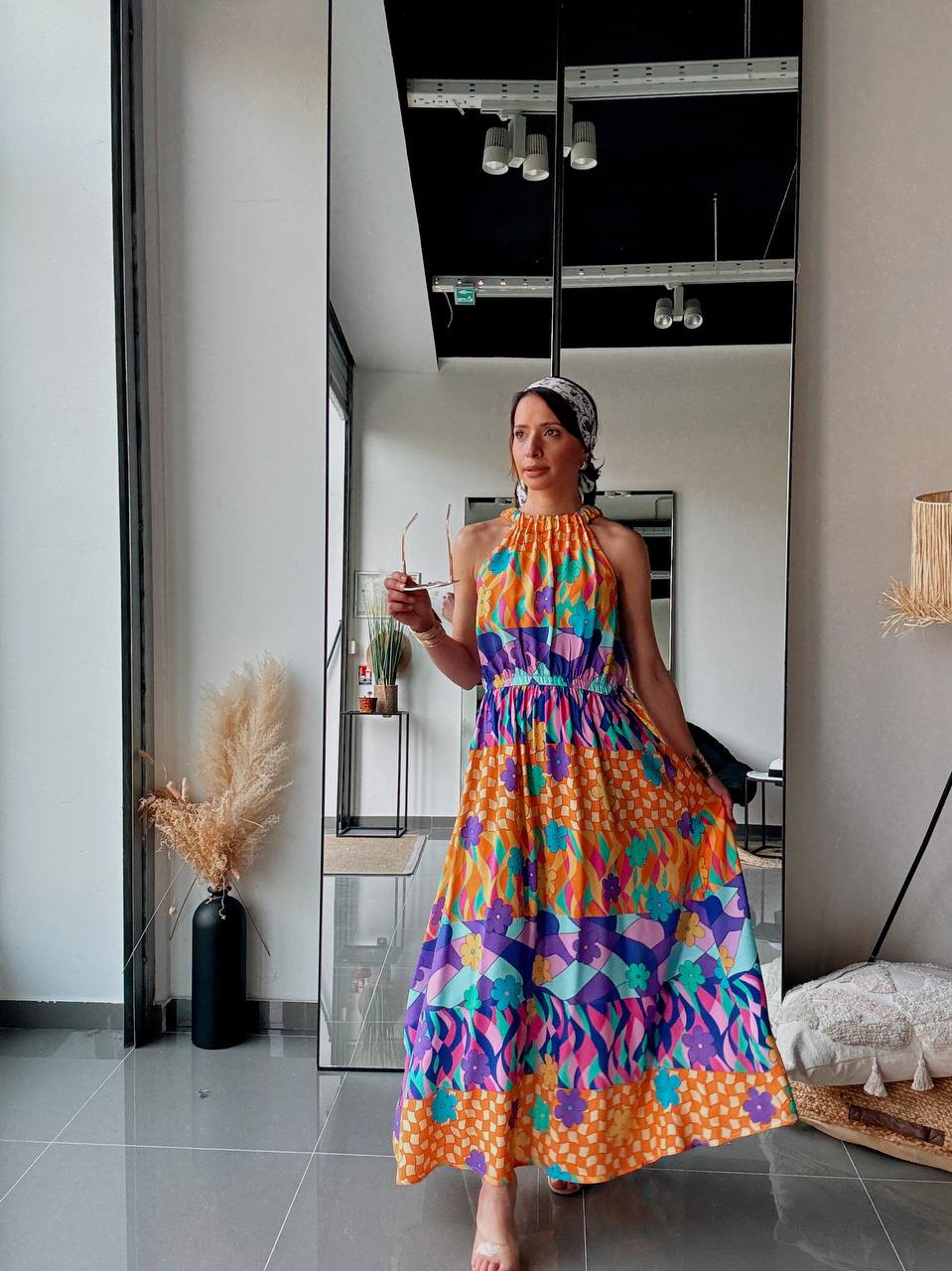 Multicolor Bohemian Maxi Dress – Floral & Graphic Print