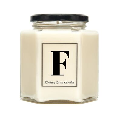 Letter F Alphabet Scented Candle