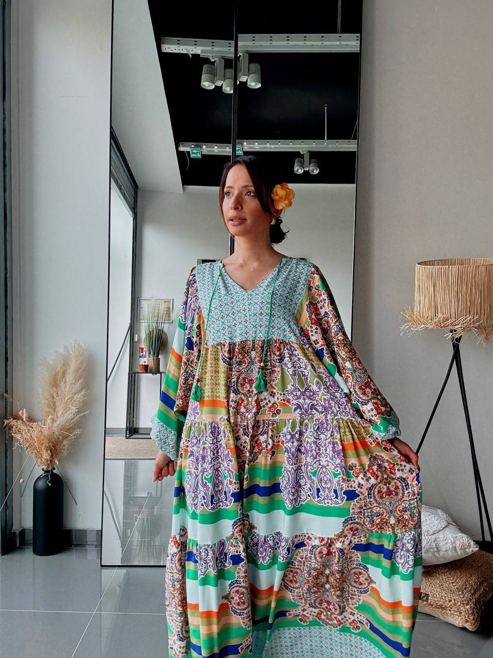 Robe Longue Bohème – Imprimé Multicolore