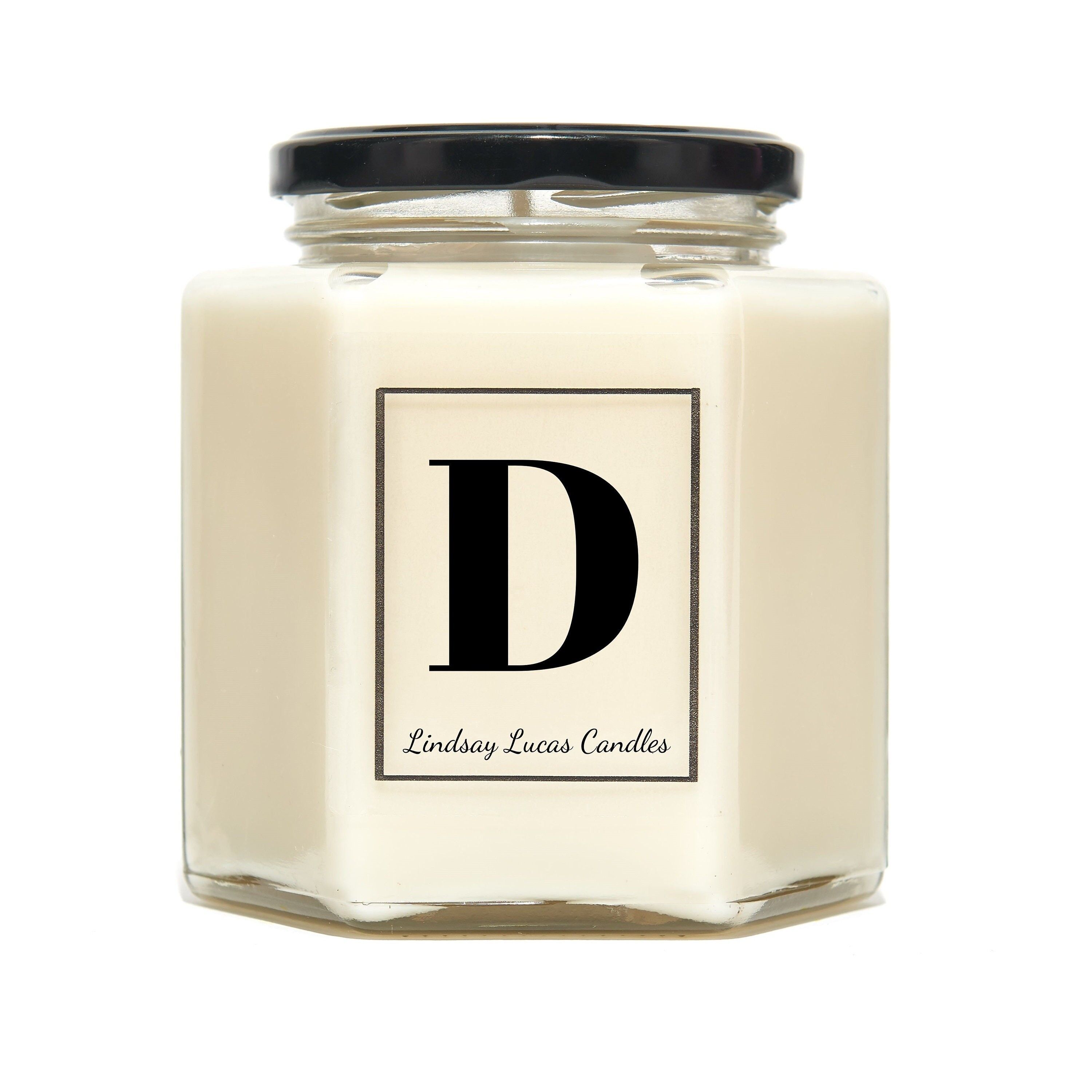 Candela profumata con lettera D alfabeto