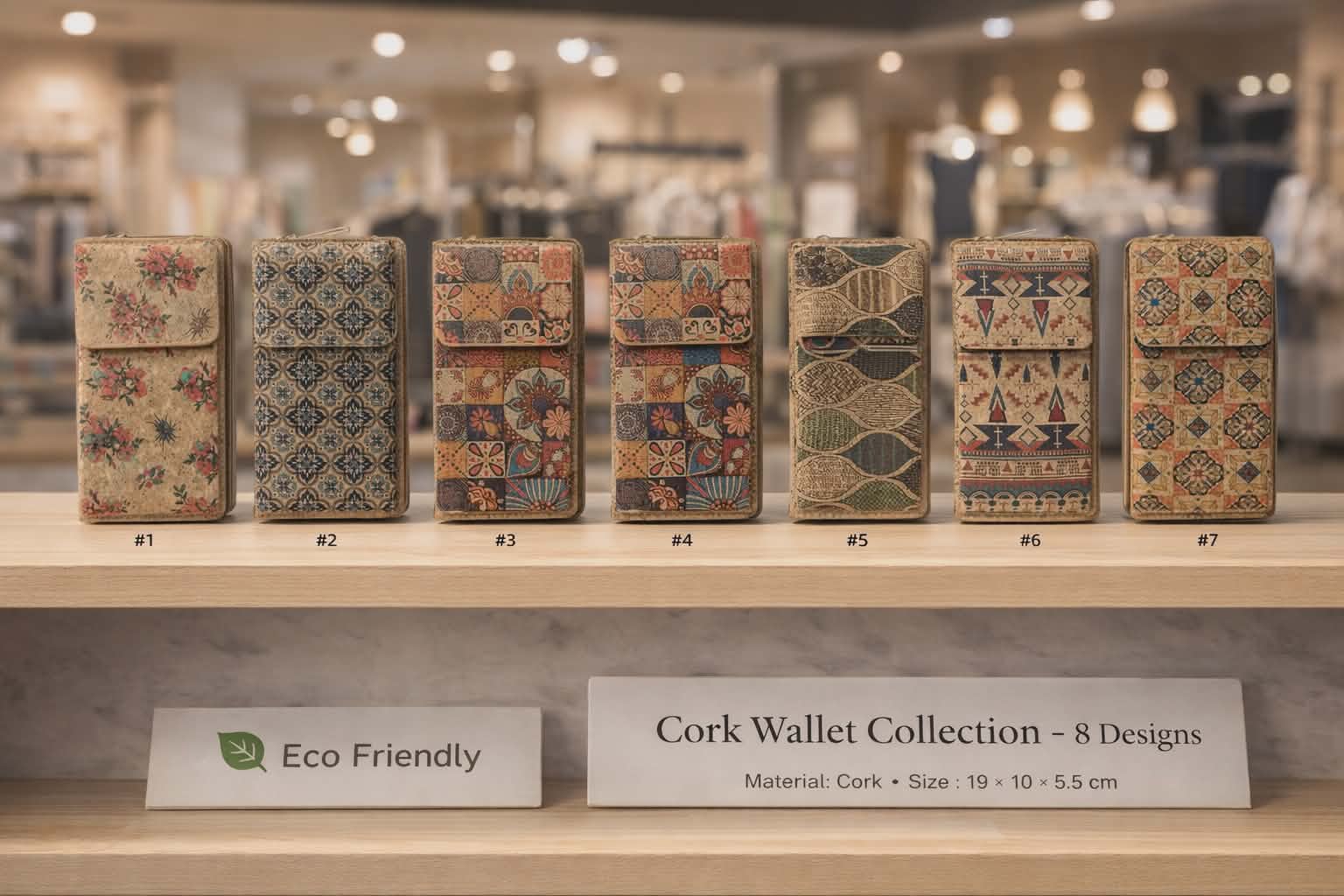[ JM10005 ] Cork wallets with mobile case and long strap