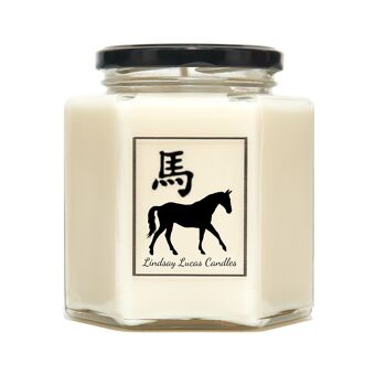Nouvel an chinois, cadeau de bougie parfumée année du cheval, fête du printemps chinois, signe du zodiaque/horoscope/étoile 1