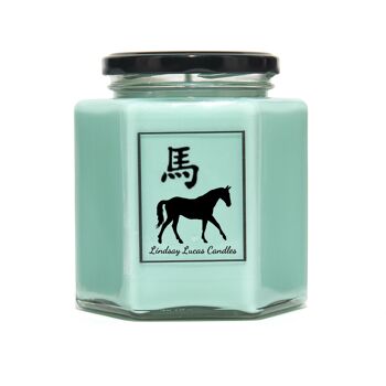 Nouvel an chinois, cadeau de bougie parfumée année du cheval, fête du printemps chinois, signe du zodiaque/horoscope/étoile 2