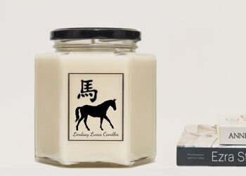 Nouvel an chinois, cadeau de bougie parfumée année du cheval, fête du printemps chinois, signe du zodiaque/horoscope/étoile 3