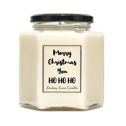 Merry Christmas You Ho Ho Ho Funny Scented Candle, Vegan Soy Candles