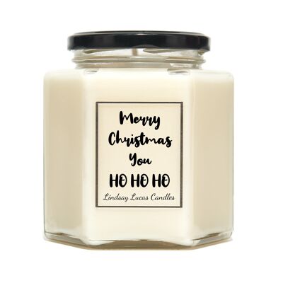 Merry Christmas You Ho Ho Ho Funny Scented Candle, Vegan Soy Candles