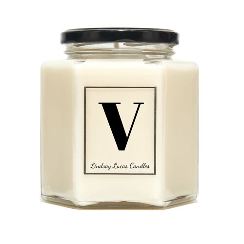 Letter V Alphabet Scented Candle