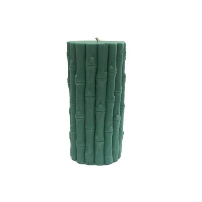 Decorative Bamboo Pillar Candle - Fragrance Free, Made With Soy Wax