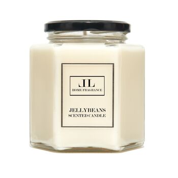 Bougie parfumée Jellybeans, bougies fortes naturelles végétaliennes à la cire de soja 1