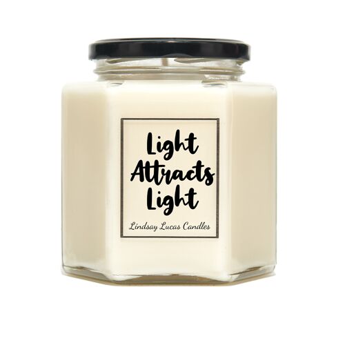 Light Attracts Light Scented Candle, Positive thinking, Affirmation, Law Of Attraction. Soy Vegan Candles