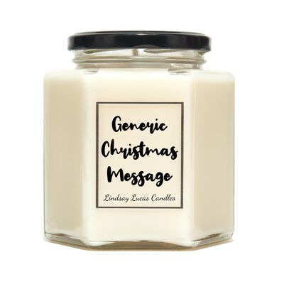 Generic Christmas Message Scented Candle, Funny Joke Gift, Vegan Soy Candles