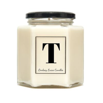 Letter T Candle Alphabet Scented Candle
