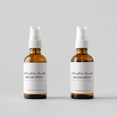 Deodorante per ambienti natalizio con fiocco di neve scintillante, spray profumato per ambienti/auto/biancheria, profumo per la casa, spritz, festivo, naturale, pulito e fresco