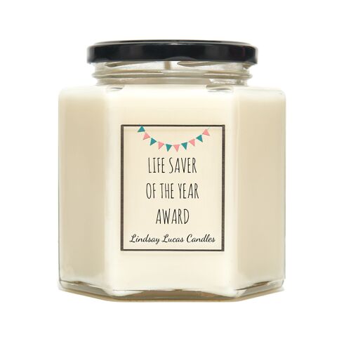 Thank You Gift, Gift To Say Thank You, Gift To Show Gratitude, Scented Candle, Life Saver Of The Year Award, Reward Gift