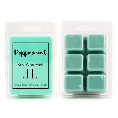 Peppermint Essential Oil Soy Wax Melt/Tart, Mint Scent, Peppermint Candle Tart, Clamshell Melt, Peppermint Scent, Large Candle Tart