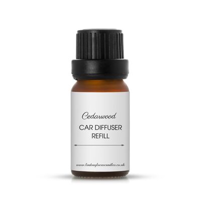 Recambio de ambientador de coche de madera de cedro Recarga, Recarga de difusor de coche, Perfume de coche, Fragancia, Motor, Natural, Vegano, Respetuoso del medio ambiente, Aceites esenciales