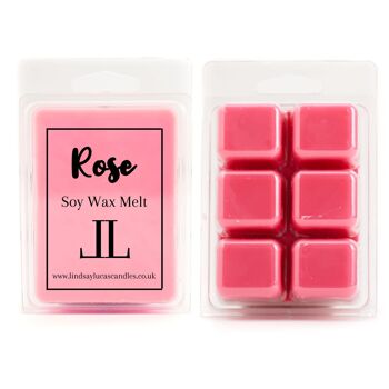 Fondant à la cire de soja à la rose, tarte aux bougies à la rose, parfum floral, grand fondant à la cire, fonte à clapet, fonte à la cire forte, tarte à la bougie forte, parfum à la rose 1