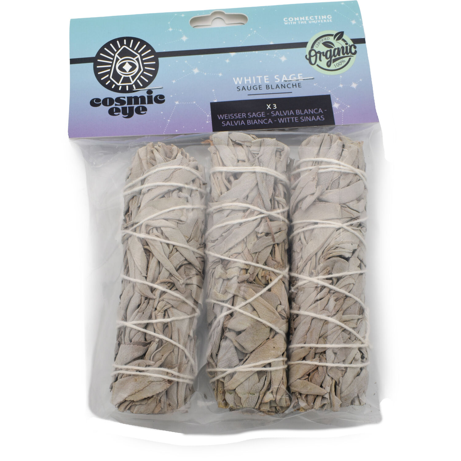 Set of 3 white sage sticks - Made in California