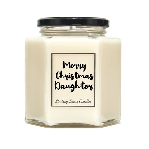 Merry Christmas Son/Daughter Custom Scented Candle Gift, Personalised Vegan Soy Candles