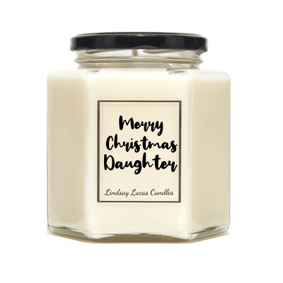 Regalo perfumado personalizado de la vela del hijo / de la hija de la Feliz Navidad, velas personalizadas de la soja vegana