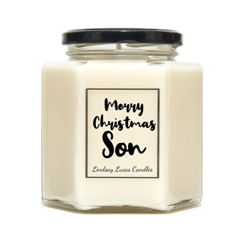 Joyeux Noël fils/fille cadeau bougie parfumée personnalisé, bougies de soja végétaliennes personnalisées 2
